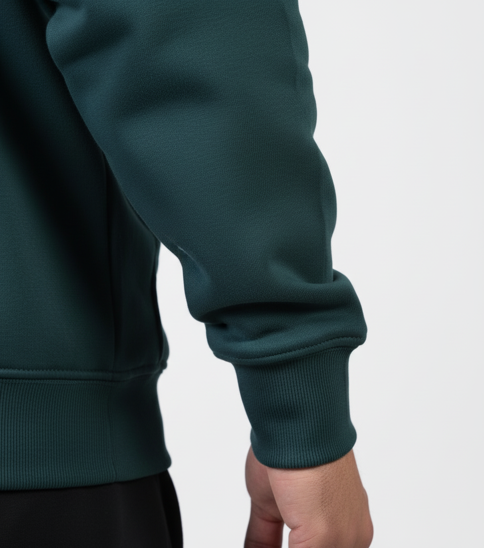 Bottle Green Cuff Detail - Color Matched