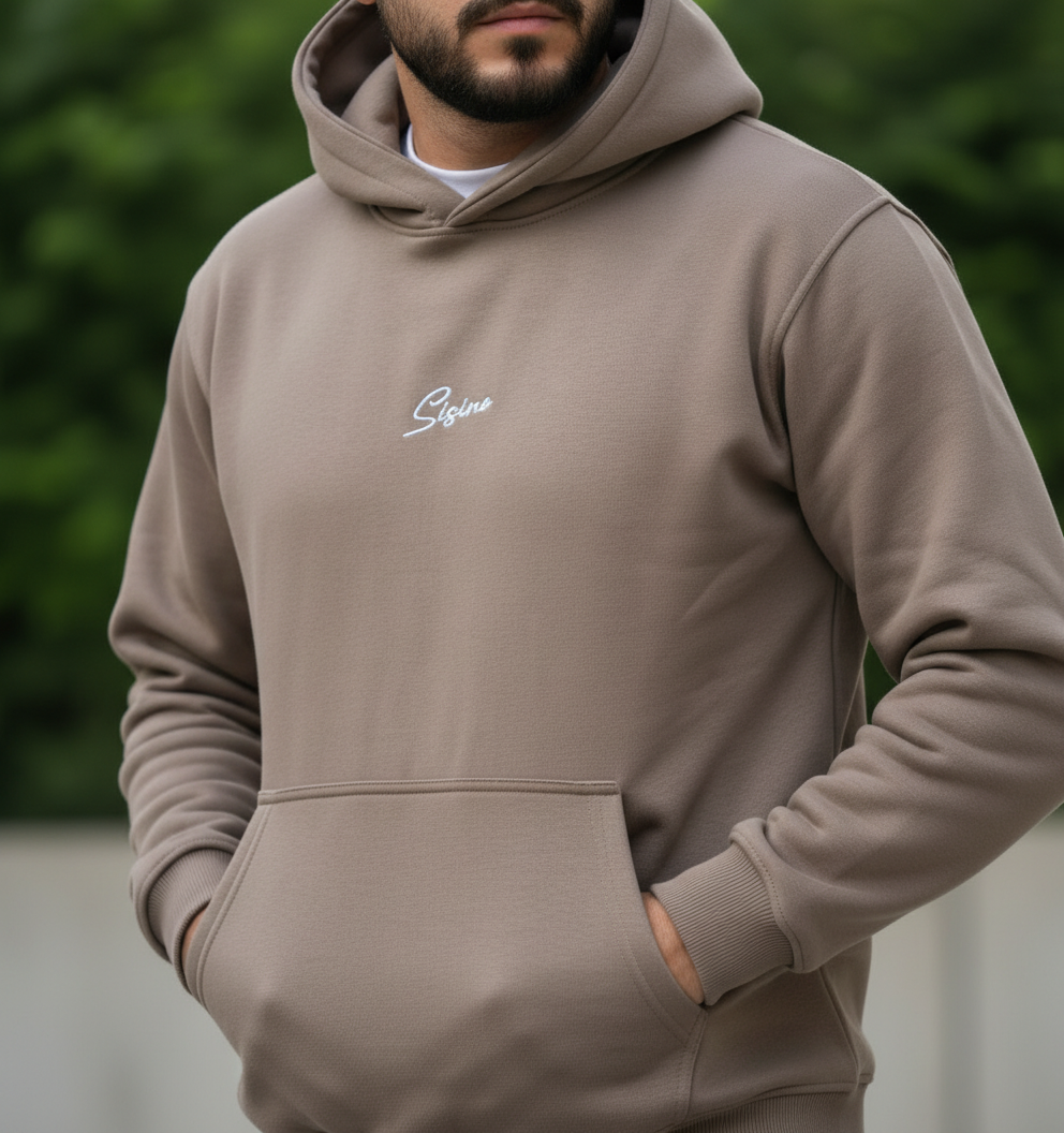 Taupe hoodie - hoodie only shot